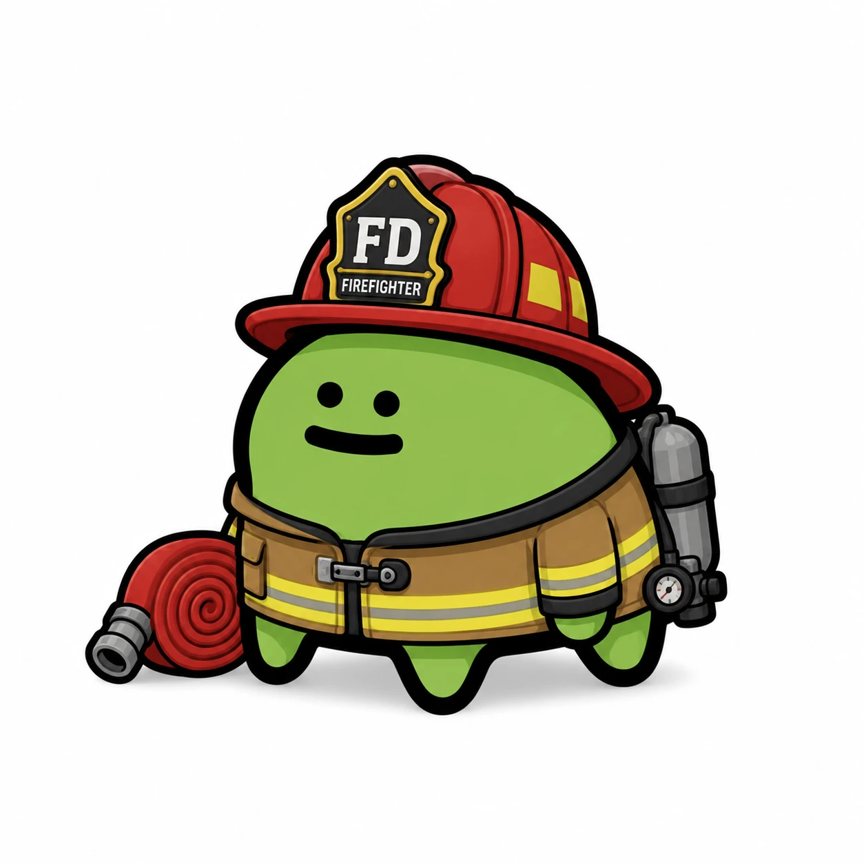 Freg dressed as a firefighter