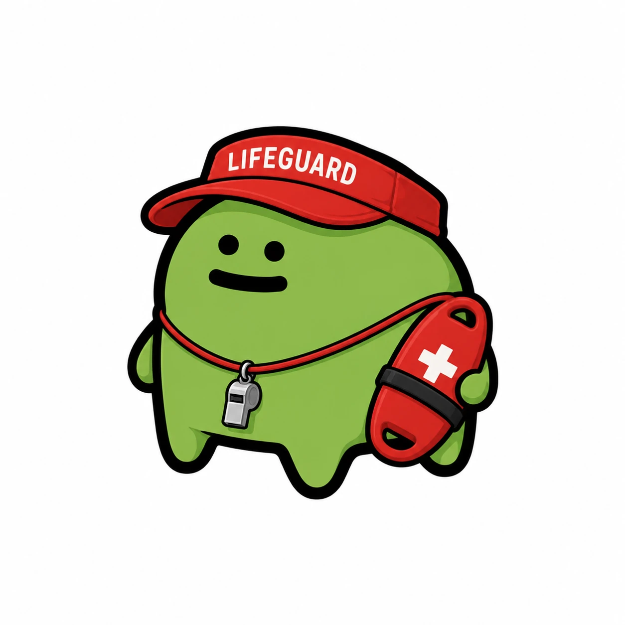 Freg dressed as a lifeguard